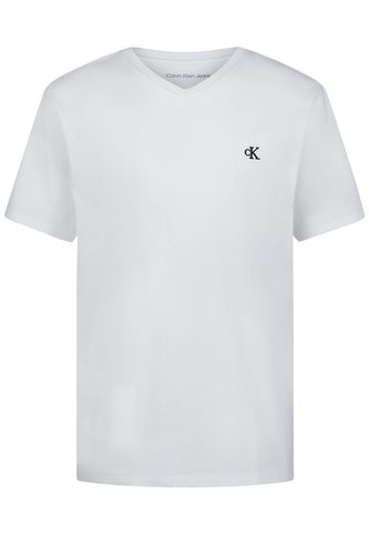 Camiseta Blanca Para Niño De Manga Corta Con Cuello V Calvin Klein Calvin Klein