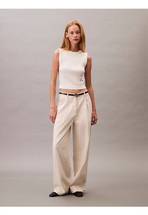 Saco Gris Tejido Sin Mangas Con Cuello Redondo De Canalé Suave Calvin Klein