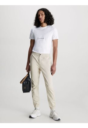 Camiseta Slim Con Logo Hombre Blanco Calvin Klein