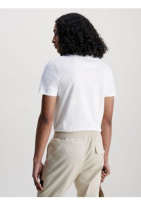 Camiseta Slim Con Logo Hombre Blanco Calvin Klein