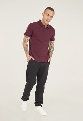 Polo Borgoña-Negro Calvin Klein