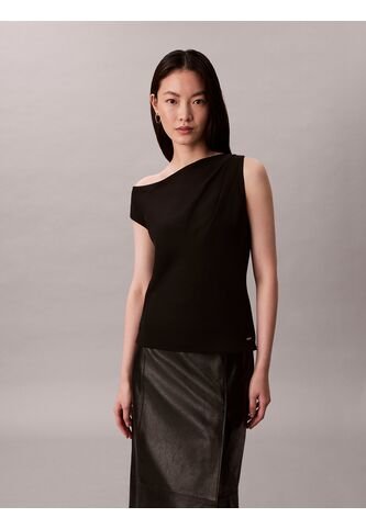 Top Negro Asimétrico De Crepé Calvin Klein Calvin Klein