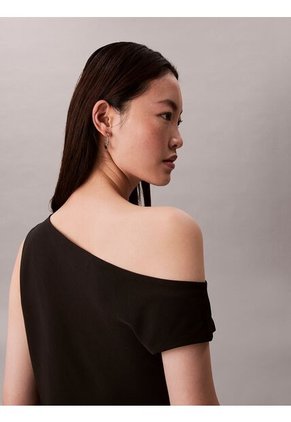 Top Negro Asimétrico De Crepé Calvin Klein
