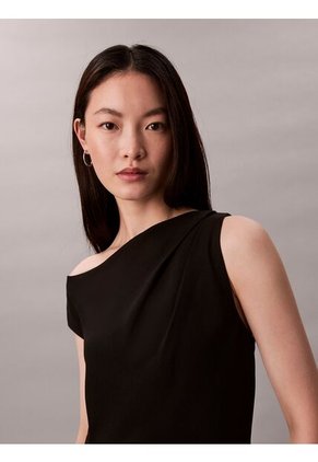 Top Negro Asimétrico De Crepé Calvin Klein