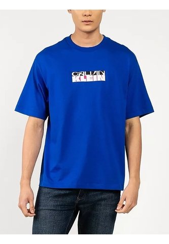 Camiseta Azul Con Gráfico De Logo En Bloque Calvin Klein Calvin Klein