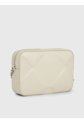 Bandolera Beige Acolchada Con Solapa Calvin Klein