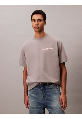 Camiseta Gris Con Logotipo Bordado Calvin Klein Calvin Klein