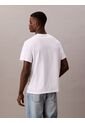 Camiseta Blanca Acid Wash Graphic Crewneck Calvin Klein de Calvin Klein