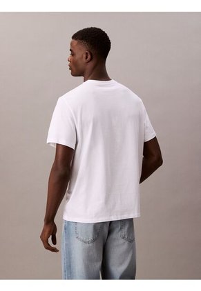 Camiseta Blanca Acid Wash Graphic Crewneck Calvin Klein