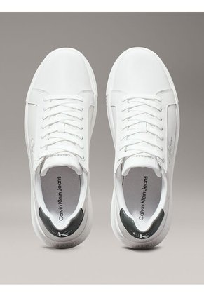 Tenis Blanco De Cuero Robusto Para Hombre Calvin Klein