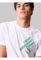 Camiseta Blanca Con Logotipo Apilado Calvin Klein de Calvin Klein