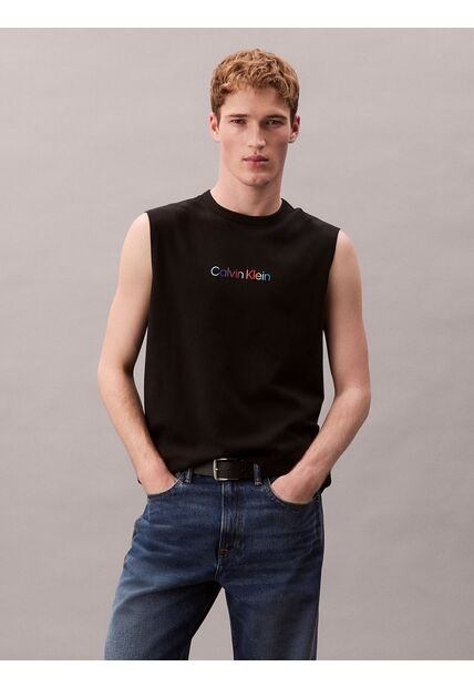 Camiseta Negra De Tirantes De Estar Por Casa - Pride Calvin Klein