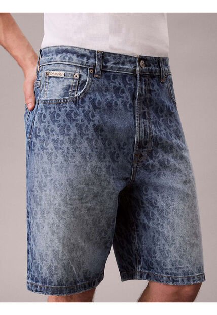 Bermudas Azul Denim Con Logo Monograma 90s Calvin Klein