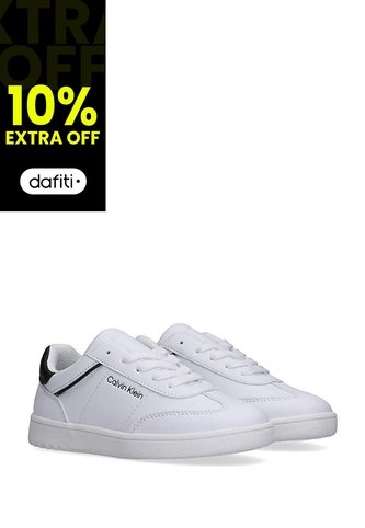 Tenis Blanco Para Niño De Corte Bajo Con Cordones Calvin Klein Calvin Klein
