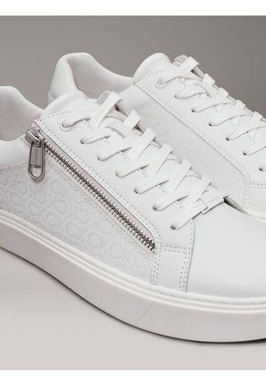 Tenis Blanco Con Monograma Y Cremallera En El Lateral Calvin Klein