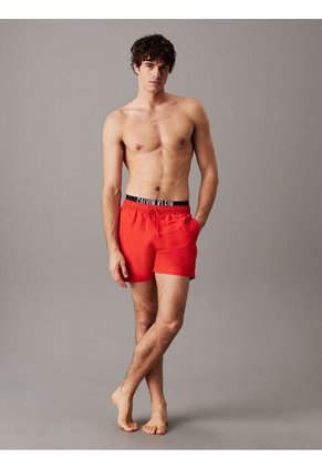 Traje Rojo De Baño Corto Con Cinturilla Doble - Intense Power Calvin Klein