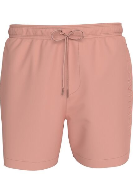 Traje Rosado De Baño De Largo Medio Con Cordón - Logo Embroidery Calvin Klein