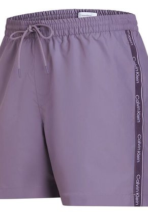 Traje Morado De Baño De Largo Medio Con Cordón - Logo Tape Calvin Klein