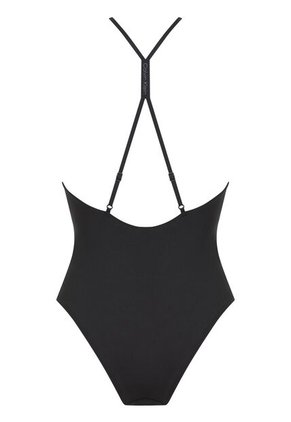 Traje Negro De Baño Escotado - CK Split Elastic Calvin Klein