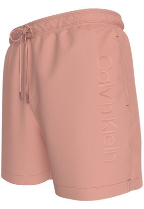Traje Rosado De Baño De Largo Medio Con Cordón - Logo Embroidery Calvin Klein