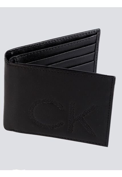 Billetera Negra Con Monograma Calvin Klein