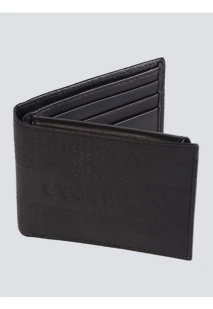 Billetera Negra Con Logo Calvin Klein