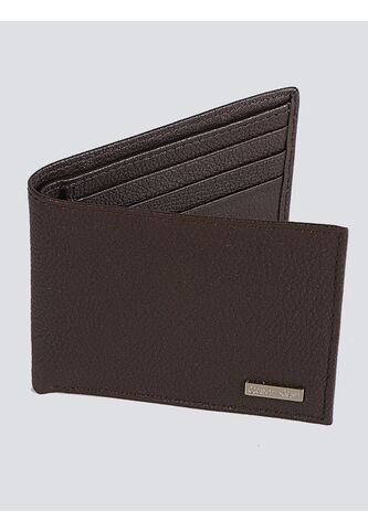Billetera Café Plegable Con Placa Esmaltada Calvin Klein Calvin Klein