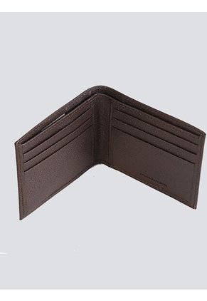 Billetera Café Plegable Con Placa Esmaltada Calvin Klein