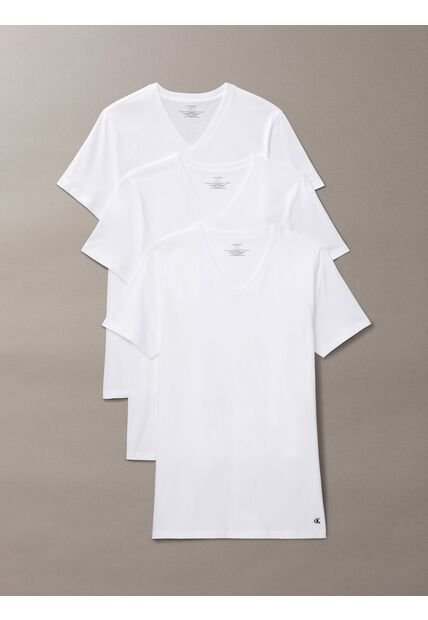 Pack Blanco De 3 Camisetas Con Cuello V - Cotton Classics Calvin Klein