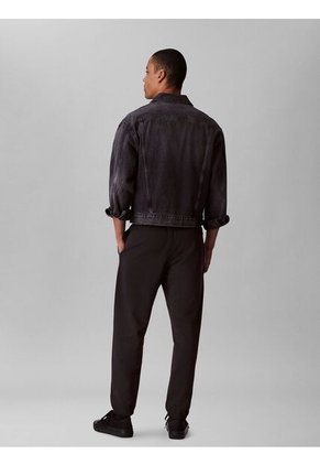 Pantalón Negro De Felpa Con Logotipo Calvin Klein