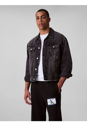 Pantalón Negro De Felpa Con Logotipo Calvin Klein