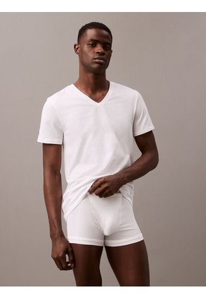 Pack Blanco De 3 Camisetas Con Cuello V - Cotton Classics Calvin Klein