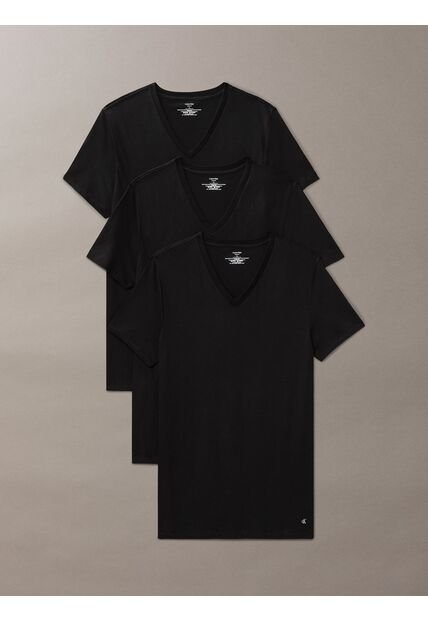 Pack Negro De 3 Camisetas Con Cuello V - Cotton Classics Calvin Klein