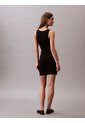 Vestido Negro De Tirantes De Canalé Con Logo Gráfico Calvin Klein de Calvin Klein