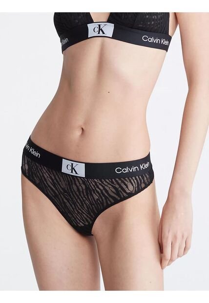 Tanga Negra De Encaje - Ck 1996 Para Mujer Calvin Klein