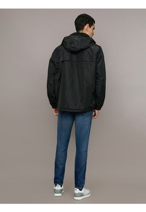 Rompe Negro Viento Ligero Con Capota Calvin Klein