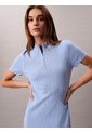 Vestido Azul Mini Tipo Saco Tejido Con 1/4 Cremallera Calvin Klein de Calvin Klein