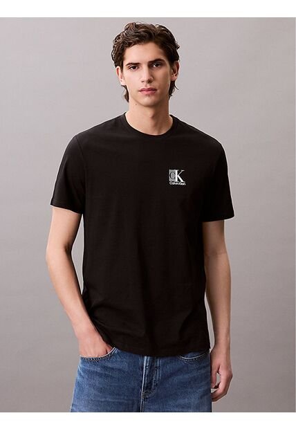 Camiseta Negra Sport Con Monograma Calvin Klein