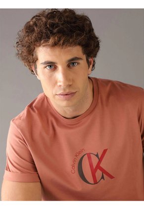 Camiseta Rosa Con Gráfico De Logo Calvin Klein
