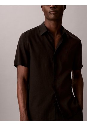 Camisa Negra Clásica De Manga Corta Calvin Klein