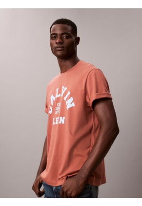 Camiseta Rosa Con Gráfico De Logo Calvin Klein