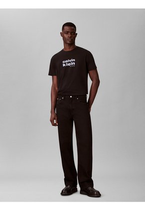 Camiseta Negra Con Gráfico De Logo Calvin Klein