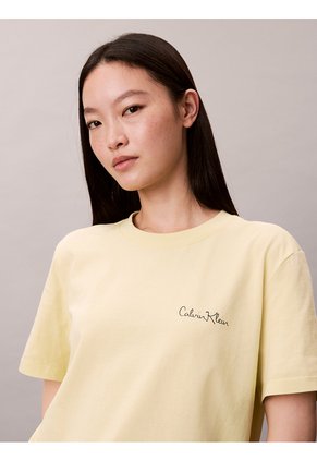 Camiseta Verde Clásica Con Logo Estampado Calvin Klein