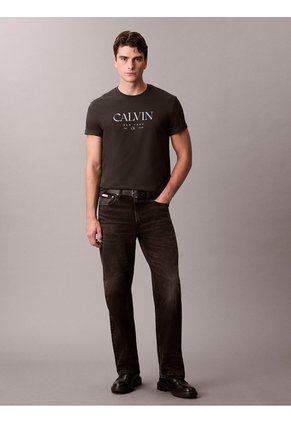 Camiseta Negra Con Gráfico De Logo Calvin Klein