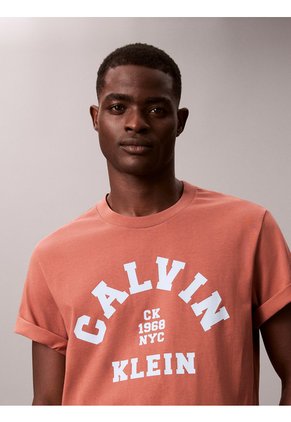 Camiseta Rosa Con Gráfico De Logo Calvin Klein
