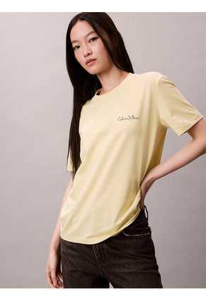 Camiseta Verde Clásica Con Logo Estampado Calvin Klein