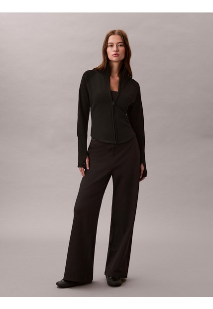 Pantalón Negro De Punto Ponte Con Logo Calvin Klein