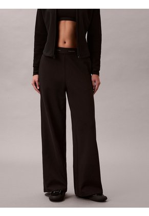 Pantalón Negro De Punto Ponte Con Logo Calvin Klein