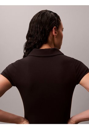 Vestido Negro Tipo Polo Ajustado Calvin Klein