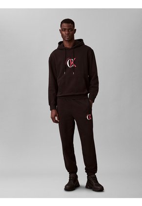 Jogger Negro Con Gráfico De Algodón Calvin Klein